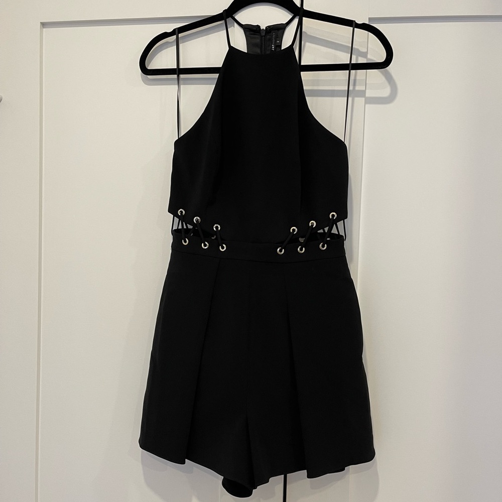 Jay Godfrey black cutout romper